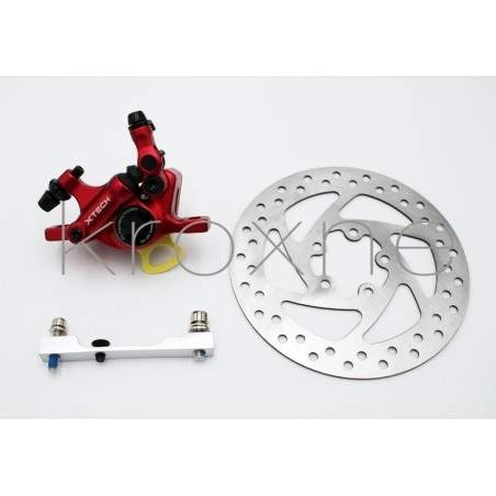 Пълен комплект спирачни апарати xTech red за Xiaomi M365, 1S, Pro2 или M365 Pro ZOOM xTech - 2 Zoom Xtech HB100 комплект за инст