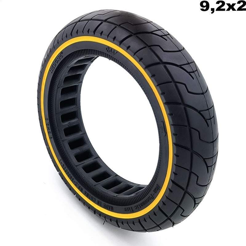 Solid dekk 9,2 x 2 tommer (veldig lett solid hjul)  - 5 Installer 9-tommers solide dekk - ikke flere flater.
Hvis du foretrekker