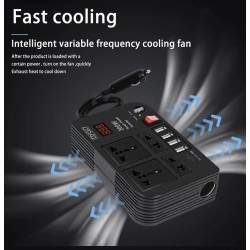 Inversor de 12v a 220v para cargar patinete o bicicleta eléctrica en autocaravana / Camper  - 1