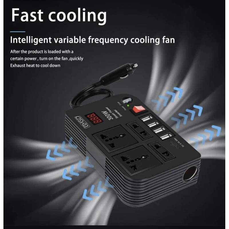 Invertor z 12V na 220V na nabíjanie skútra alebo elektrického bicykla v obytnom aute / karavane  - 1 Invertor z 12V na 220V na n